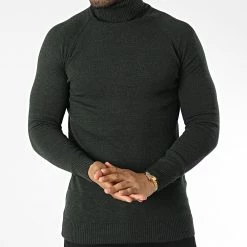 Acheter 🔔 Pull Col Roulé T3873 Vert Foncé de Classic Series ✨ -Classic Series Soldes classic series 344530 T3873 HAKI 20221020T143623 03