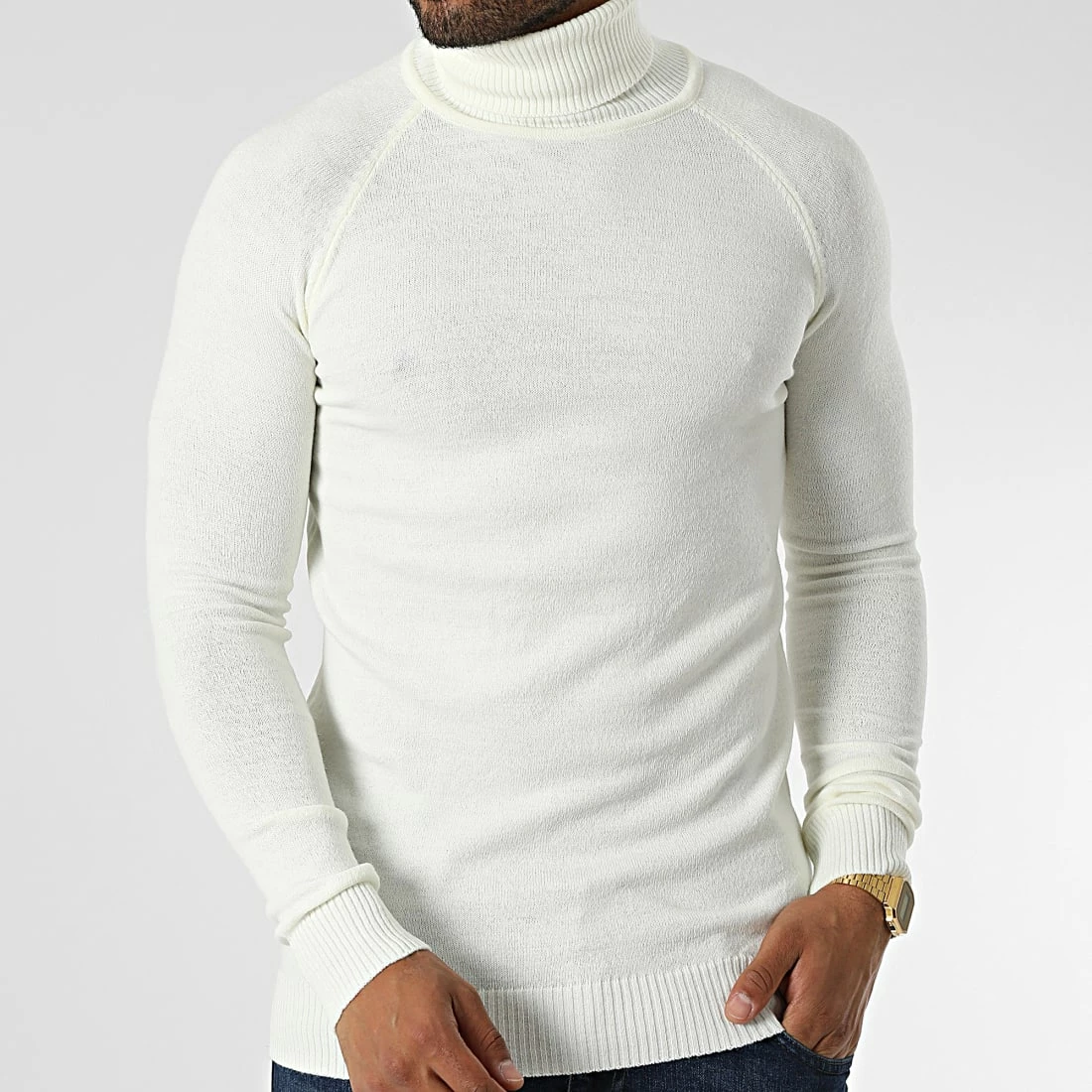 Tout neuf 🛒 Pull Col Roulé T3873 Blanc de Classic Series ❤️ 3 Tout neuf 🛒 Pull Col Roulé T3873 Blanc de Classic Series ❤️