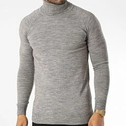 Meilleure affaire 🥰 Pull Col Roulé T3873 Gris Chiné Beige de Classic Series 🤩 -Classic Series Soldes classic series 344534 T3873 VIZON 20221020T143640 03