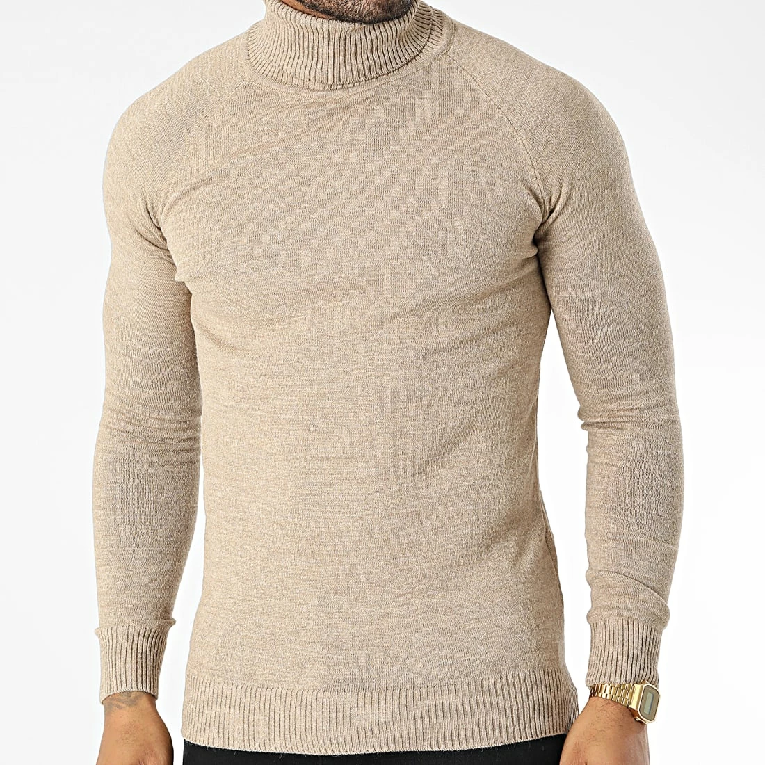 Bon marché ⭐ Pull Col Roulé T3873 Beige Chiné de Classic Series 👍 3 Bon marché ⭐ Pull Col Roulé T3873 Beige Chiné de Classic Series 👍