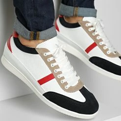 Offres 🎉 Baskets Nac-17 White Red de Classic Series ❤️