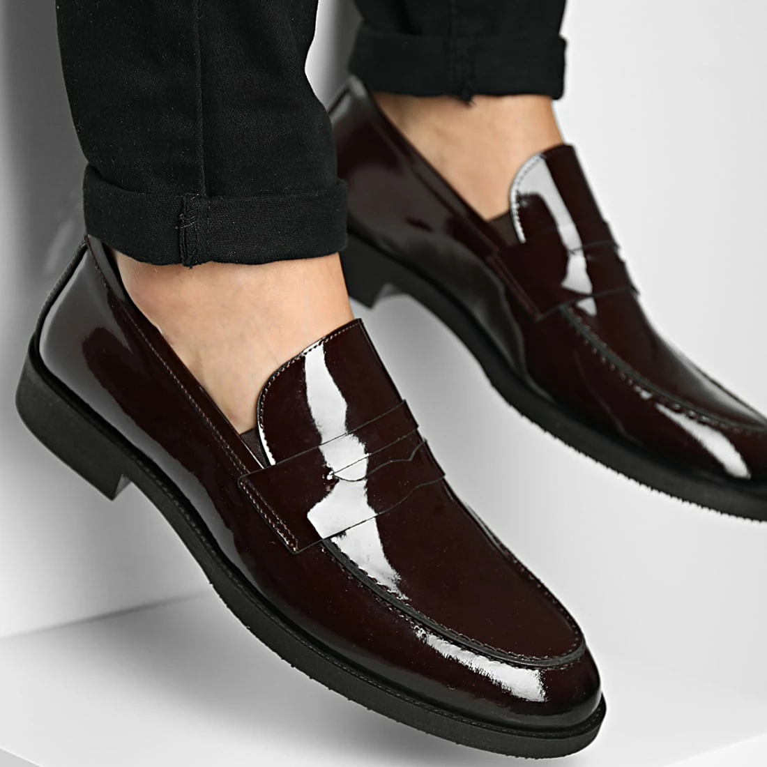 Remise 🔔 Mocassins 5129 Brown Patent de Classic Series 🎁 3 Remise 🔔 Mocassins 5129 Brown Patent de Classic Series 🎁