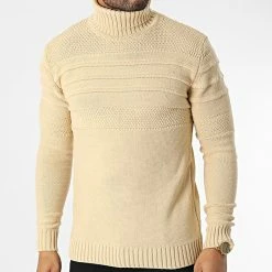 Vente flash ✔️ Pull Col Roulé T3832 Camel de Classic Series 🎁