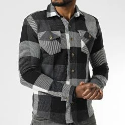 Coupon 🎉 Surchemise A Carreaux 7029 Noir de Classic Series ✨