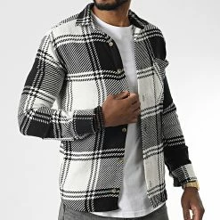 Meilleur prix ⭐ Surchemise A Carreaux 7023 Noir Blanc de Classic Series 👍