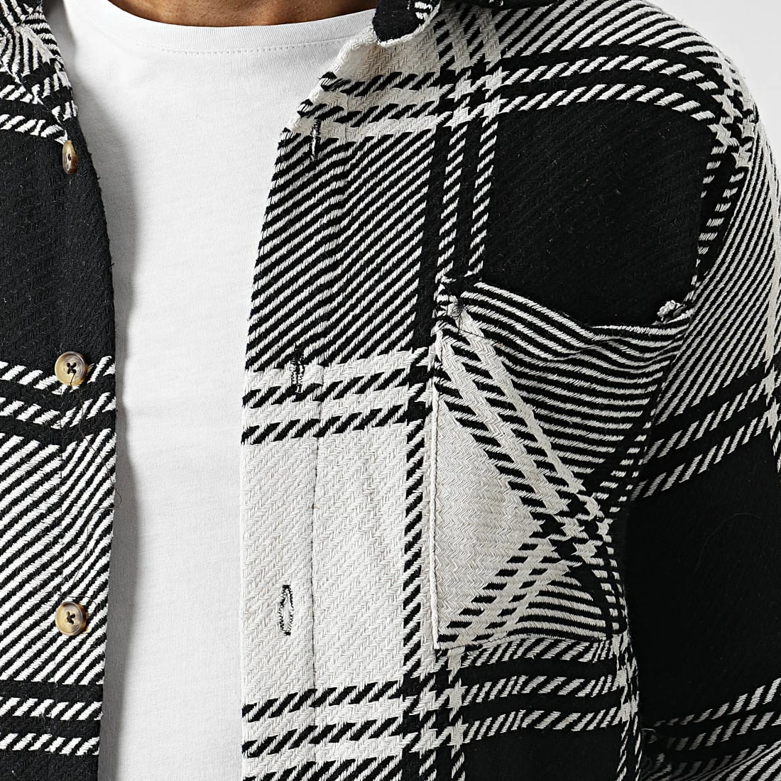 Meilleur prix ⭐ Surchemise A Carreaux 7023 Noir Blanc de Classic Series 👍 4 Meilleur prix ⭐ Surchemise A Carreaux 7023 Noir Blanc de Classic Series 👍 – Image 2