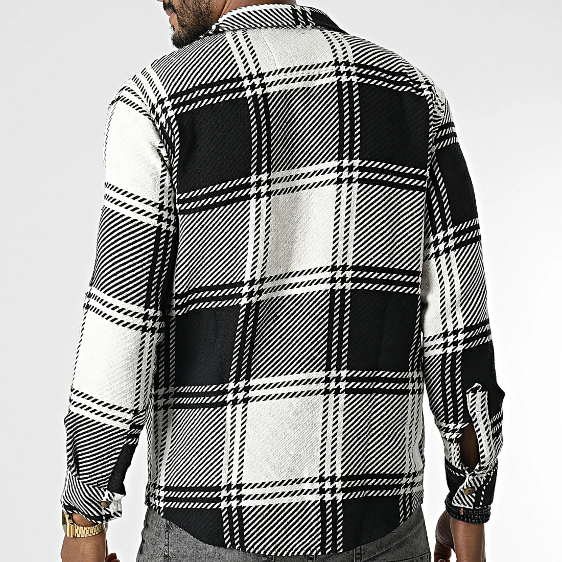 Meilleur prix ⭐ Surchemise A Carreaux 7023 Noir Blanc de Classic Series 👍 6 Meilleur prix ⭐ Surchemise A Carreaux 7023 Noir Blanc de Classic Series 👍 – Image 4