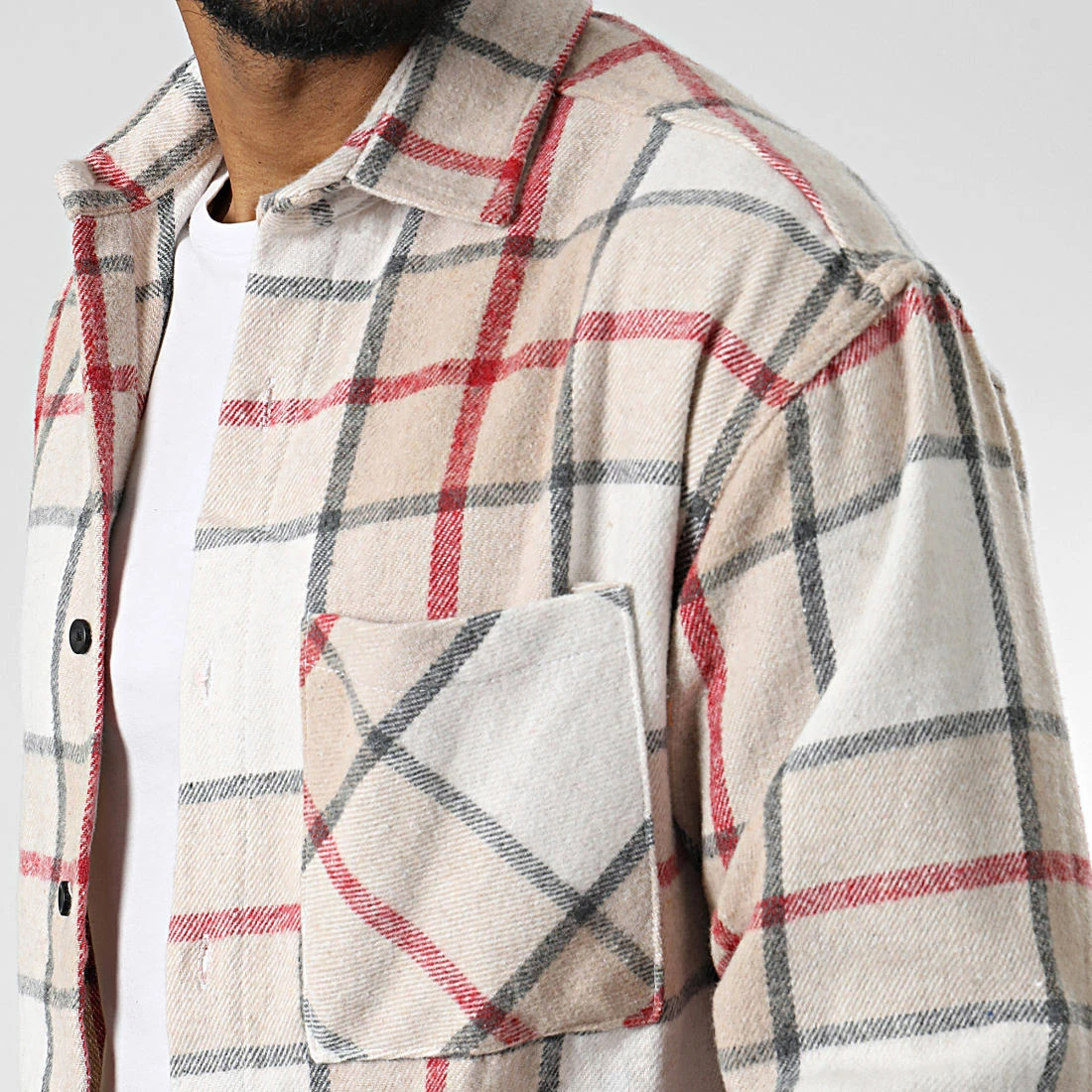 Bon marché ✔️ Surchemise A Carreaux 7037 Beige de Classic Series ⭐ 4 Bon marché ✔️ Surchemise A Carreaux 7037 Beige de Classic Series ⭐ – Image 2