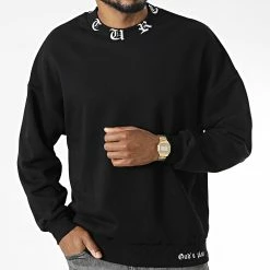 Bon marché 😉 Sweat Crewneck 22-K030 Noir de Classic Series 🎁