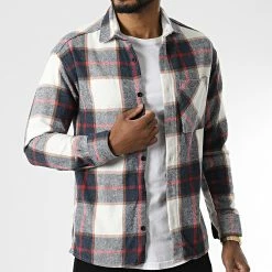 Bon marché 🎉 Surchemise A Carreaux 7037 Bleu Marine de Classic Series 🛒