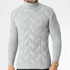 De gros 😉 Pull Col Roulé T3843 Gris de Classic Series 👍 -Classic Series Soldes classic series 346029 T3843 GRI 20221031T135808 03