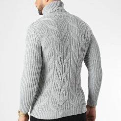 De gros 😉 Pull Col Roulé T3843 Gris de Classic Series 👍 -Classic Series Soldes classic series 346029 T3843 GRI 20221031T135810 04