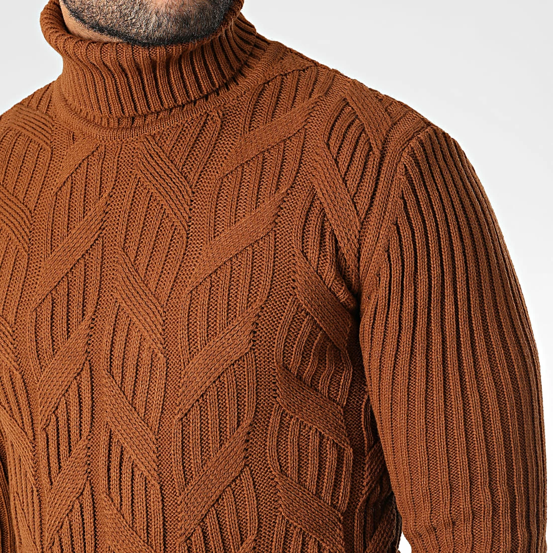 Acheter 🥰 Pull Col Roulé T3843 Marron de Classic Series 😍 4 Acheter 🥰 Pull Col Roulé T3843 Marron de Classic Series 😍 – Image 2