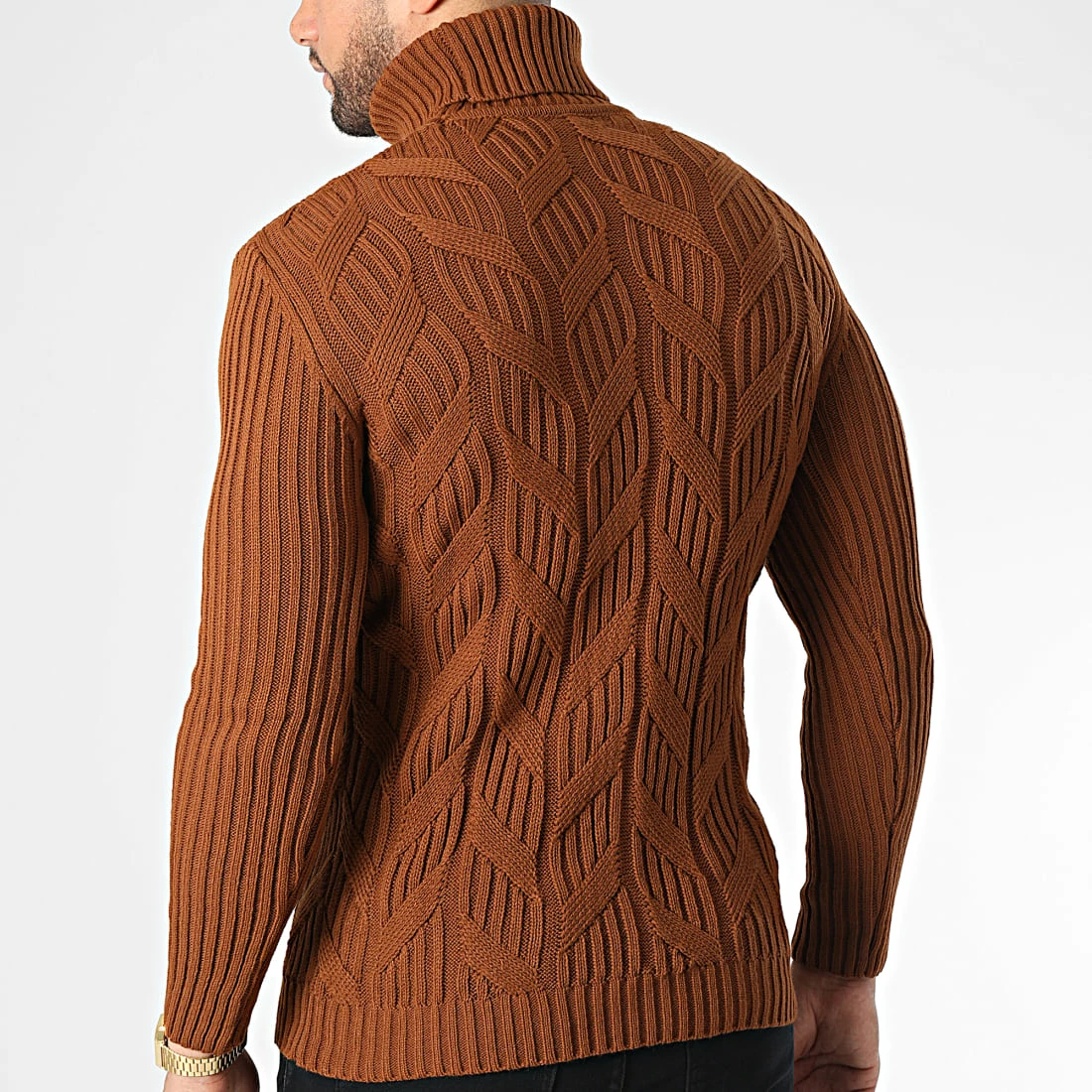 Acheter 🥰 Pull Col Roulé T3843 Marron de Classic Series 😍 6 Acheter 🥰 Pull Col Roulé T3843 Marron de Classic Series 😍 – Image 4