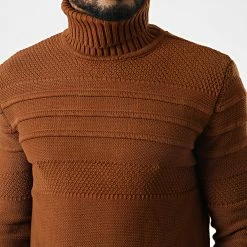 Acheter 🎁 Pull Col Roulé T3832 Marron de Classic Series 👍 -Classic Series Soldes classic series 346032 T3832 TUTUN 20221031T144457 02