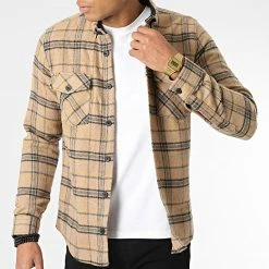 Meilleure affaire ❤️ Surchemise Carreaux Y-2242 Beige de Classic Series ⭐ -Classic Series Soldes classic series 348554 Y 2242 07 20221128T141211 03