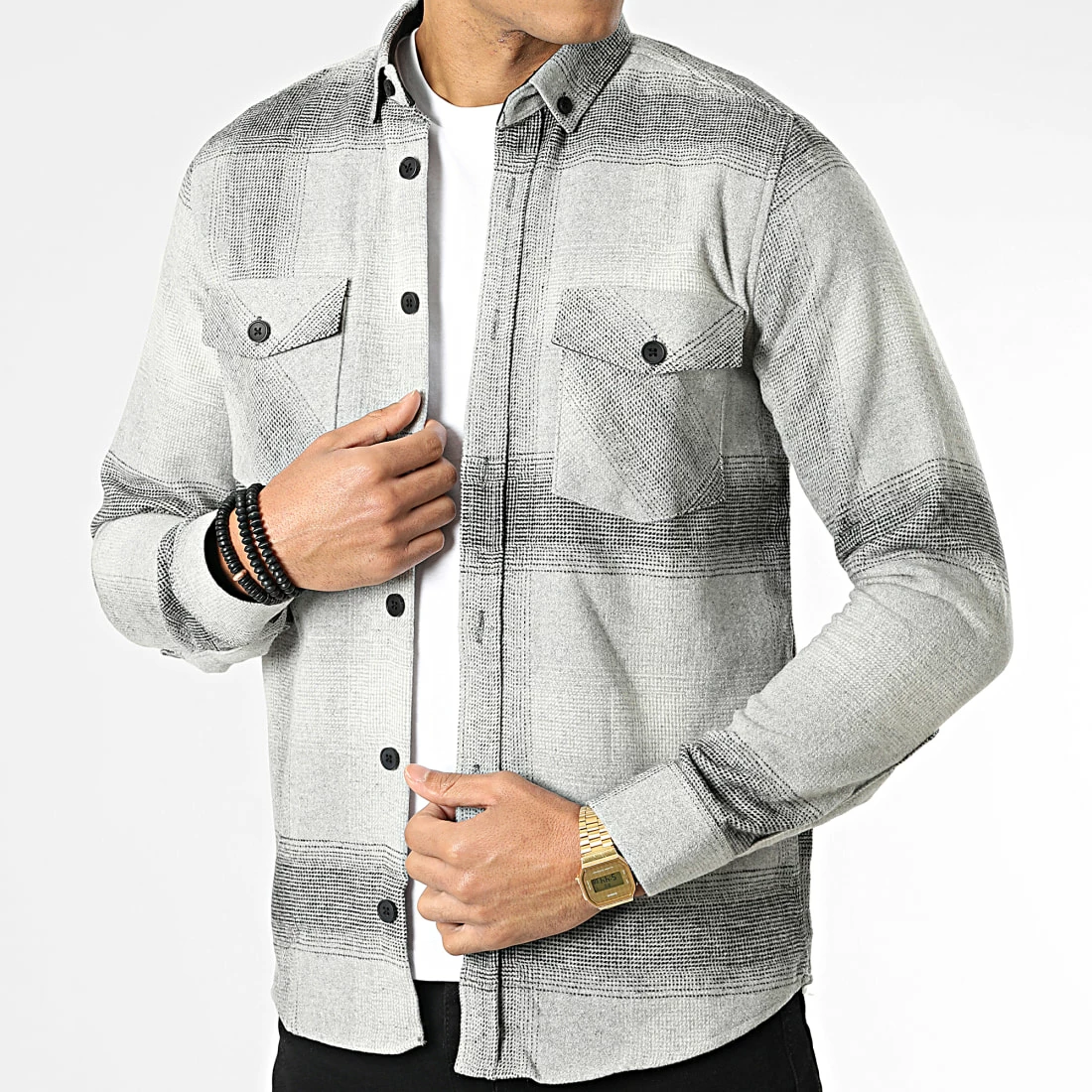 Meilleure affaire 🎁 Surchemise Carreaux Y-2042 Gris Chiné de Classic Series 😀 3 Meilleure affaire 🎁 Surchemise Carreaux Y-2042 Gris Chiné de Classic Series 😀