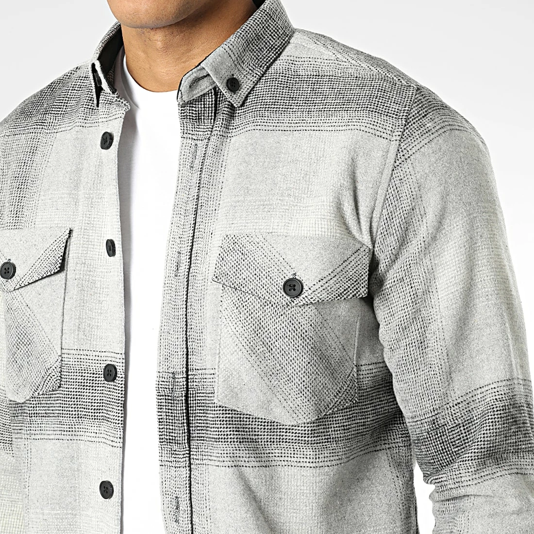 Meilleure affaire 🎁 Surchemise Carreaux Y-2042 Gris Chiné de Classic Series 😀 4 Meilleure affaire 🎁 Surchemise Carreaux Y-2042 Gris Chiné de Classic Series 😀 – Image 2