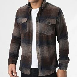 Sortie 🛒 Surchemise Carreaux Y-2242 Marron de Classic Series 💯 -Classic Series Soldes classic series 348572 Y 2242 02 20221128T141757 03