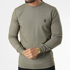 Grosses soldes 💯 Sweat Crewneck RBL6181 Vert Kaki Chiné de Classic Series 🔔