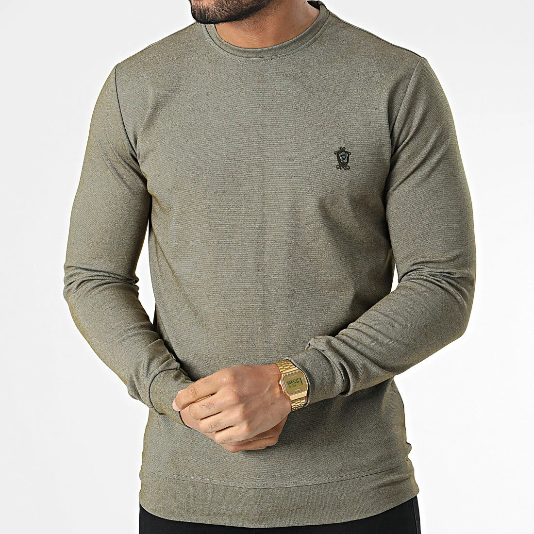 Grosses soldes 💯 Sweat Crewneck RBL6181 Vert Kaki Chiné de Classic Series 🔔 3 Grosses soldes 💯 Sweat Crewneck RBL6181 Vert Kaki Chiné de Classic Series 🔔