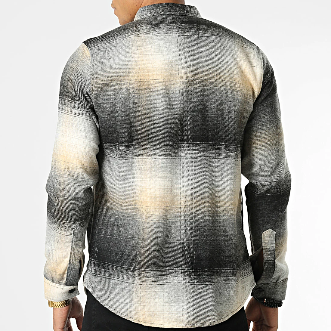 Promo ❤️ Surchemise Carreaux Y-2042 Beige Noir de Classic Series ❤️ 6 Promo ❤️ Surchemise Carreaux Y-2042 Beige Noir de Classic Series ❤️ – Image 4