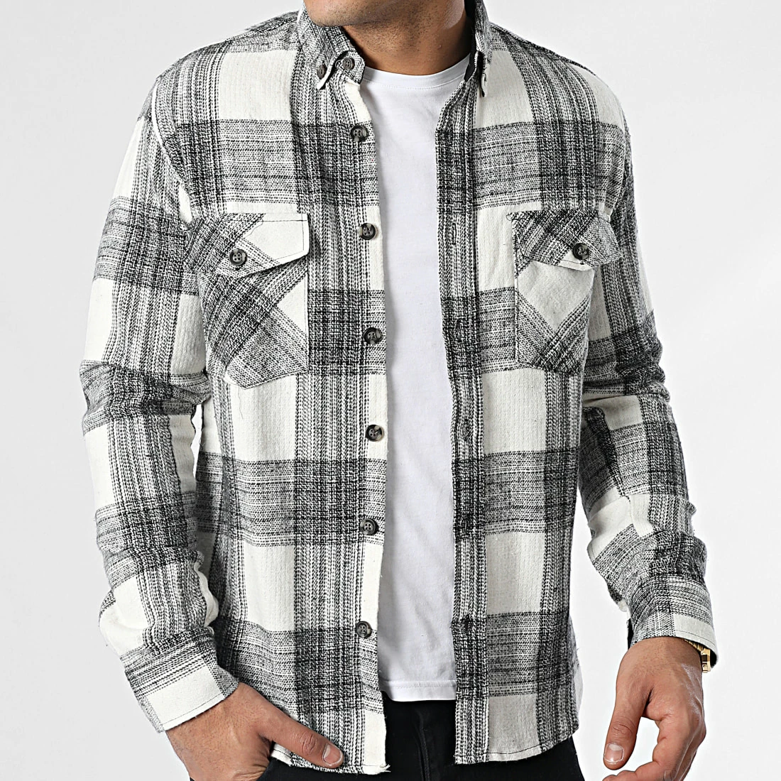 Bon marché 👏 Surchemise Carreaux Y-2241 Noir Blanc de Classic Series ❤️ 3 Bon marché 👏 Surchemise Carreaux Y-2241 Noir Blanc de Classic Series ❤️