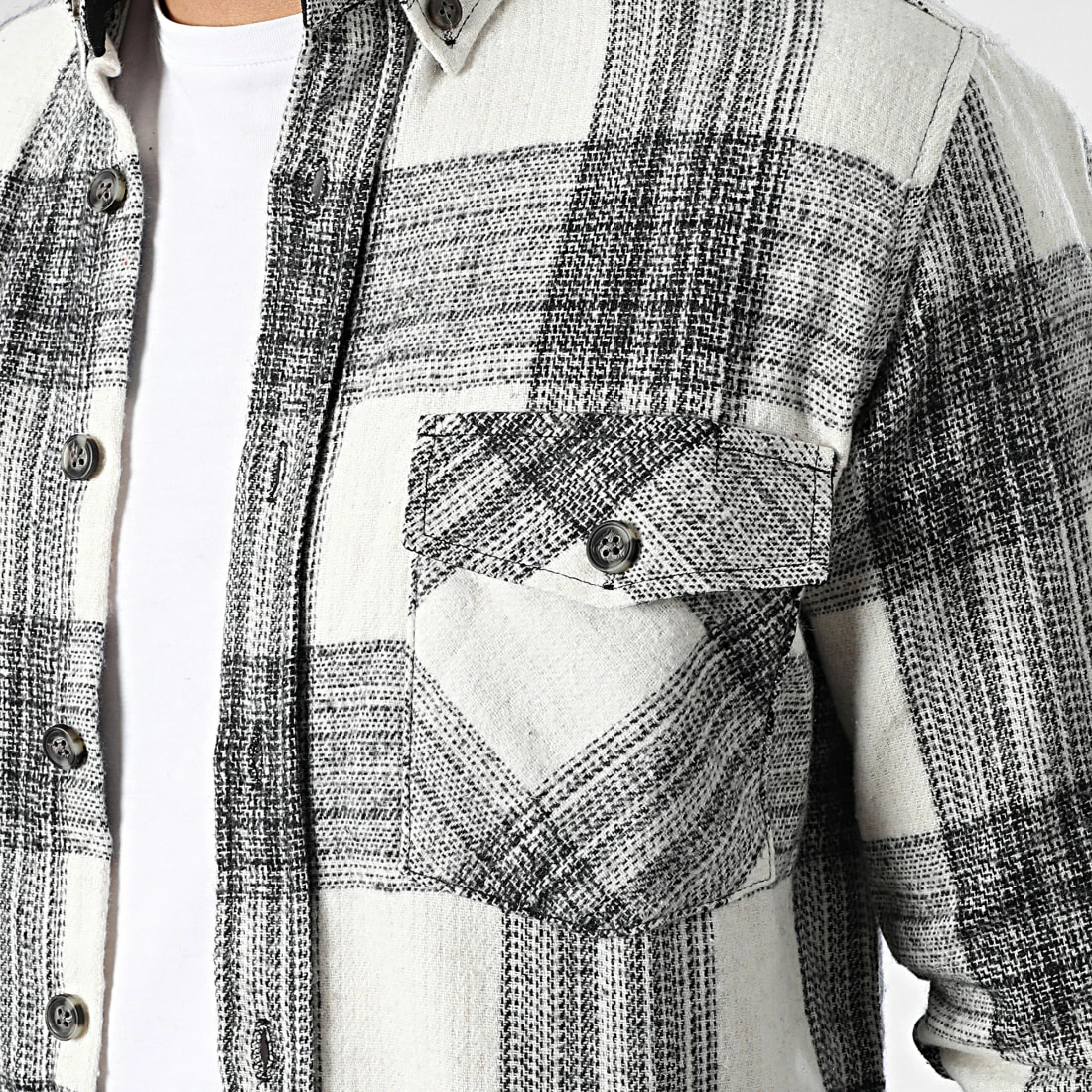 Bon marché 👏 Surchemise Carreaux Y-2241 Noir Blanc de Classic Series ❤️ 4 Bon marché 👏 Surchemise Carreaux Y-2241 Noir Blanc de Classic Series ❤️ – Image 2