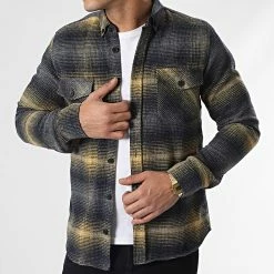 Tout neuf 💯 Surchemise Carreaux Y-2042 Bleu Marine Jaune de Classic Series 😉