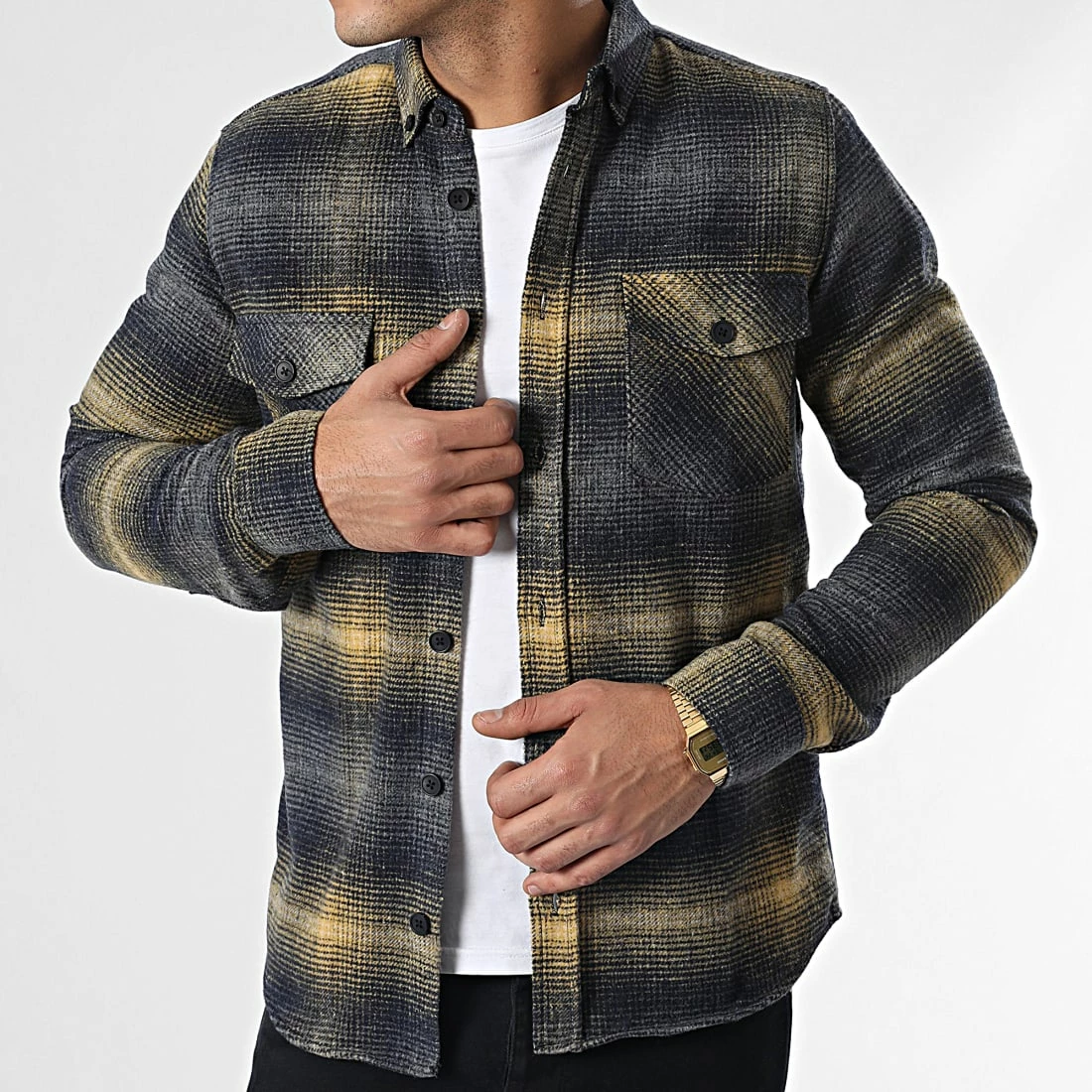 Tout neuf 💯 Surchemise Carreaux Y-2042 Bleu Marine Jaune de Classic Series 😉 3 Tout neuf 💯 Surchemise Carreaux Y-2042 Bleu Marine Jaune de Classic Series 😉