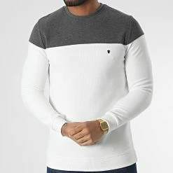 Bon marché ✔️ Sweat Crewneck RBL6211 Blanc Gris Anthracite de Classic Series ✨