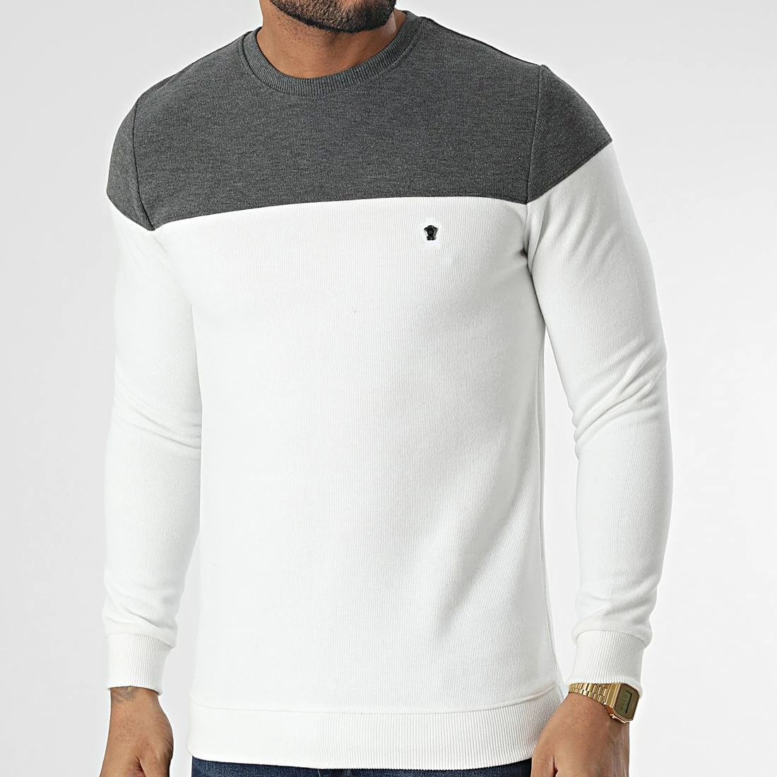 Bon marché ✔️ Sweat Crewneck RBL6211 Blanc Gris Anthracite de Classic Series ✨ 5 Bon marché ✔️ Sweat Crewneck RBL6211 Blanc Gris Anthracite de Classic Series ✨ – Image 3