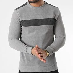 Bon marché 🎉 Sweat Crewneck RBL6212 Gris Clair Chiné de Classic Series 🥰