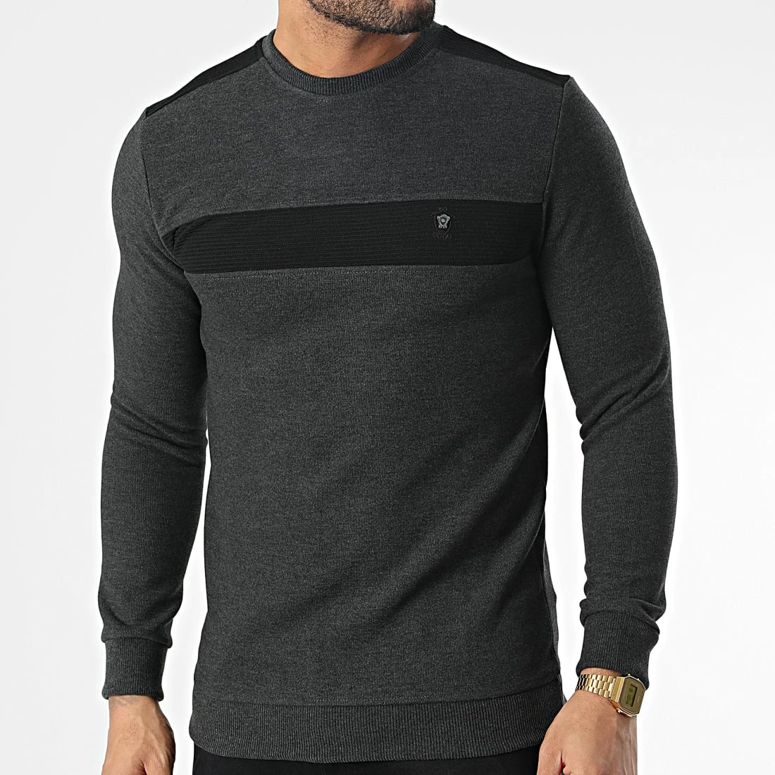 Grosses soldes 😀 Sweat Crewneck RBL6212 Gris Anthracite Chiné de Classic Series 🥰 5 Grosses soldes 😀 Sweat Crewneck RBL6212 Gris Anthracite Chiné de Classic Series 🥰 – Image 3