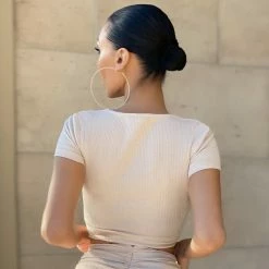 Budget 🎁 Top Crop Femme Cross My Mind Beige de Classic Series 🎉 -Classic Series Soldes club l london 271808 CL125866080 SAND 20210723T155134 03