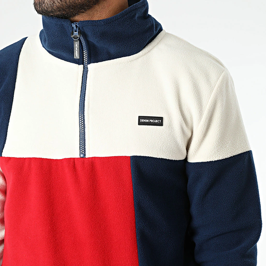 Acheter 👏 Sweat Polaire Col Zippé DP-10022 Bleu Marine Beige Rouge de Classic Series 🌟 4 Acheter 👏 Sweat Polaire Col Zippé DP-10022 Bleu Marine Beige Rouge de Classic Series 🌟 – Image 2