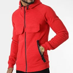 Offres ✨ Sweat Zippé Capuche Gortion Rouge de Classic Series 🔔 -Classic Series Soldes none 309436 GORTION RED 20220322T150645 03