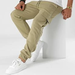 Offres 👏 Pantalon Jogging SP118 Vert Kaki de Classic Series 😍 -Classic Series Soldes south pole 288457 SP118 KHAKI 20211020T134917 03