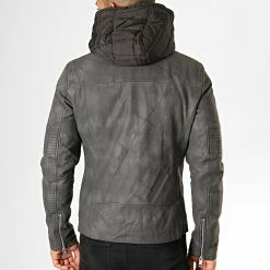 Meilleur prix 😍 Veste Biker Capuche 79719 Gris Anthracite Noir de Classic Series 😉 -Classic Series Soldes terance kole 190853 79719 BLACK 20190729T092210 05
