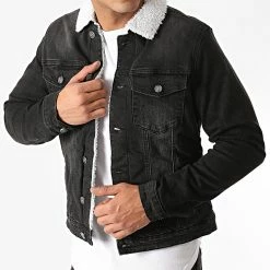 Top 10 ✔️ Veste Jean Col Fourrure 66124 Noir de Classic Series ❤️