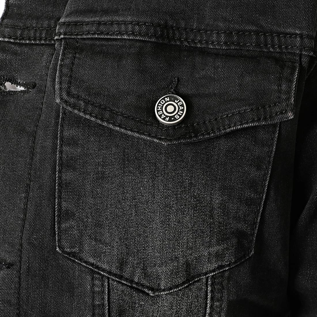 Top 10 ✔️ Veste Jean Col Fourrure 66124 Noir de Classic Series ❤️ 4 Top 10 ✔️ Veste Jean Col Fourrure 66124 Noir de Classic Series ❤️ – Image 2