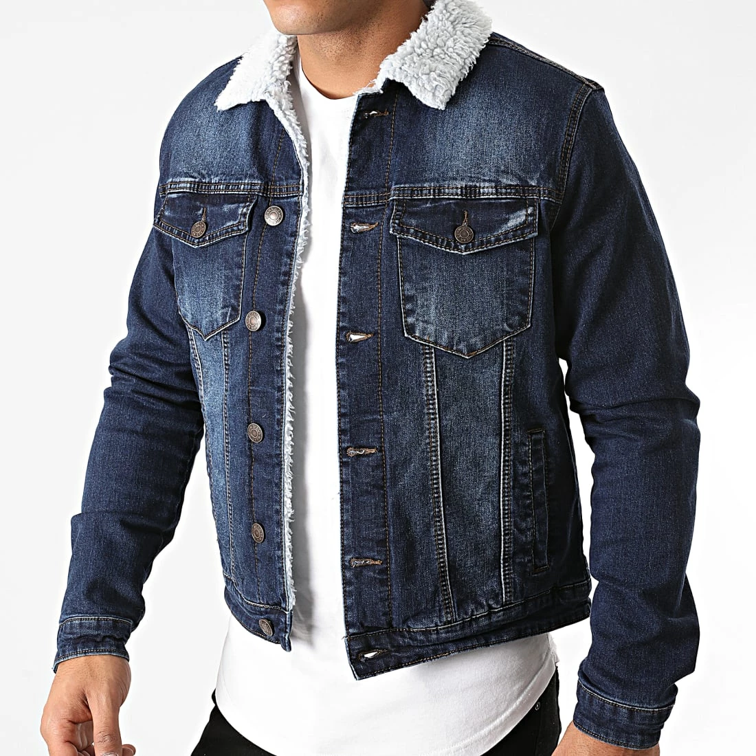 Acheter 🔥 Veste Jean Col Mouton 66123 Bleu Denim de Classic Series ❤️ 5 Acheter 🔥 Veste Jean Col Mouton 66123 Bleu Denim de Classic Series ❤️ – Image 3